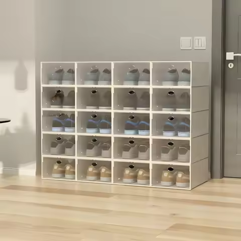 20xspace saving multifunctional storage kit 32.6*24*14cm foldable shoe box with diagonal design & br