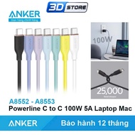 ANKER Flow Purple Type C to C fast charging cable 100W Super Durable Super Flexible - A8552 A8553 le