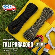 TENDA Paracord Rope 7 Core 31M Camping Multifunction Outdoor Hiking Tent 4mm 250 Pounds