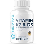 REVIVE MD Vitamin D3 & K2 Bundle - Supports Bone Health & Muscle Strength - K2 & D3 Vitamin Suppleme