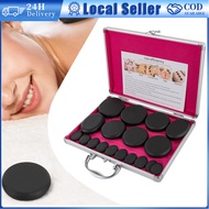 16pcs Hot Stones Massage Set with Heater Box Oil Nassage Energy Stone Set  for Salon and Home Spa Us