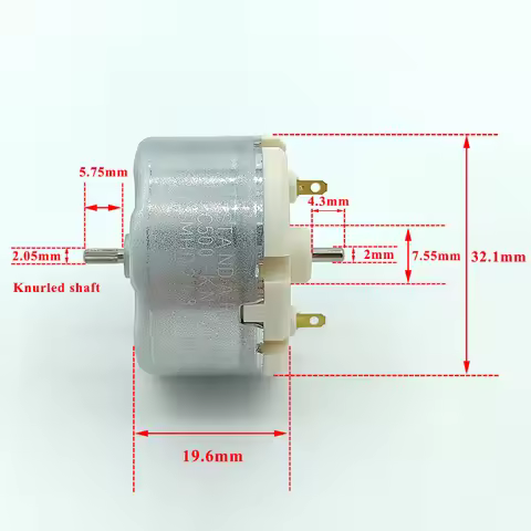 S.M.C Motor RC500-KN/11550 Micro 500 Motor Dual Shaft DC 5V 6V 9V 12V 5150RPM Mini 32mm Round Spindl