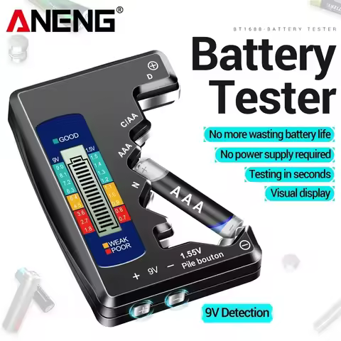 ANENG BT158 Digital Battery Tester Capacity Check Load Analyzer Portable LCD for AA AAA C D N 9V 1.5