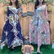 LONG DRESS BOHEM RUFFLE TRIBAL 3011