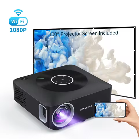 Portable 4K Projector 1080P 2.4G/5G WiFi Video Home Movie Theater Cinema