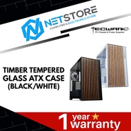 TECWARE TIMBER TEMPERED GLASS ATX CASE (BLACK/WHITE)
