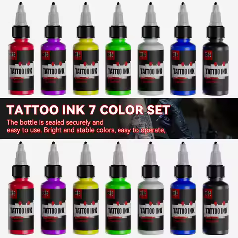 DM 15ml 7Colors Tattoo Ink Body Art Pigment Professional Beauty Paints Makeup Tattoo Supplies Semi-p