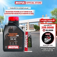 Combo Motul Scooter Power LE 4T 5W40 0.8L Scooter Oil and SCOOTER GEAR PLUS 80W90 0.120L Scooter Gea
