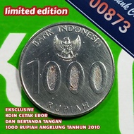 Eksclusive Uang Kuno Koin 1000 Rupiah Angklung Tahun 2010 Cetak EROR Dan Bertanda Tangan