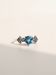 倫敦藍托帕石 銀戒指