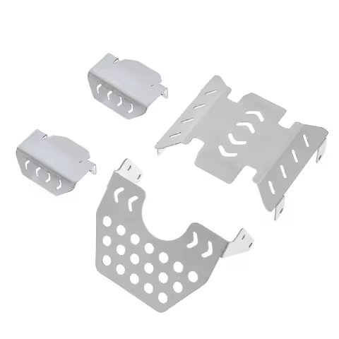 Stainless Steel Chassis Armor Skid Plate for MJX Hyper Go H8P 1/8 RC Car, Heavy-Duty Metal Bottom Gu