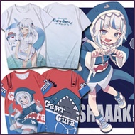 PS2 Hololive Vtuber Gawr Gura T-shirt - Casual Short Sleeve 3D Printed Anime Design