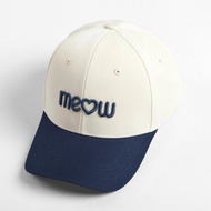 Meow Cream Navy Men's and Women's Baseball Cap C01 Standard Form Embroidered 3D Logo Korean Style - 