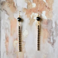 *coucoubird*晚宴-黑鑽石墜耳環/可改夾式