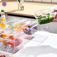 Double-Layered Plastic Fresh Cold Box - 4/5 Grid Refrigerator Storage for Fruits Salad