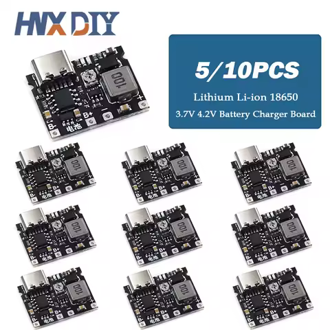 1-10pcs/ Lithium Li-ion 18650 3.7V 4.2V Battery Charger Board DC-DC Step Up Boost Module TP4056 DIY 