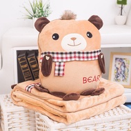 Summer Cool Car Children Folding Pillow Blanket Pillow Office Bear Nap Blanket Scarf Air Conditionin