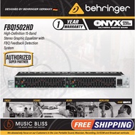 Behringer Ultragraph Pro FBQ1502HD 15-band Stereo Graphic EQ with FBQ Feedback Detection (FBQ-1502HD