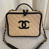 Chanel香奈兒 Vanity Case奶茶色大號相機包