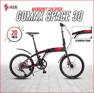 GOMAX SPACE 30 20"(451) MICROSHIFT 8 Speed Aluminum Folding Bike / Basikal Lipat Aluminum