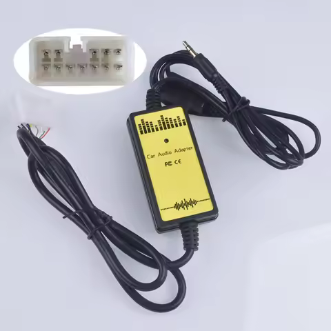 Car CD Adapter MP3 Audio Interface AUX USB CD Changer (5+7)PiN for Toyota Avensis Tundra Vios Highla