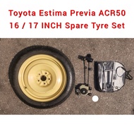 Toyota Estima Previa ACR50 16 17 INCH Spare Tyre With Bracket & Tools Kit Set / Tire / Tayar Ganti S