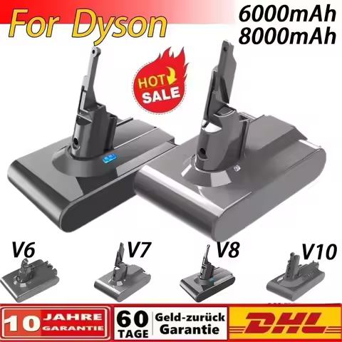 100%NEW for Dyson V6 V7 V8 V10 8000mAh Replacement Battery for Dyson Absolute Fluffy Animal Pro Vacu