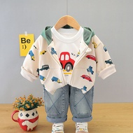 New Autumn Spring Girls Clothes Baby Causal Zipper Hoodies T-Shirt Causal Jeans 3pcs/set Kids Sport 