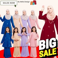 ☁By Melia Design Baju Hot Raya 2024 Kurung Moden Sulam biku Murah perempuan cotton Bunga Sedondon Mak budak plus size✮