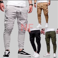 Men's New Fashion Solid Color Sports Plus Size Cargo Pants