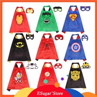 Kids Superhero Cape Mask Boys Girls Cloak Superman Batman Spiderman Transformers Hulk Captain America Ultraman Halloween Costume