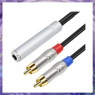 6.35Mm Female to 2 Male Cable 6.35mm 1/4 Inch TRS Stereo Jack Female to 2 Male Plug Jack to 2 Audio 