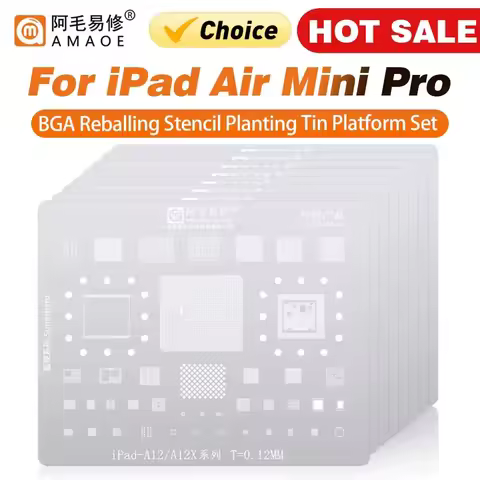 Amaoe BGA Reballing Stencil For Ipad 2 3 4 5 6 Air Mini Pro 12.9 10.5 9.7 A14 A9 A10X A12 A12X CPU N