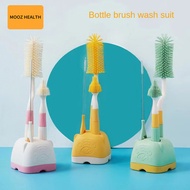 MOOZ HEALTH 3 In 1 Baby Silicone Bottle Brush Set Cleaning Baby Bottle Brush Nipple Brush Straw Cleaner Brush