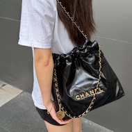22A Garbage Bag Chanel Chanel 22 Bag Medium Garbage Bag 22A White Logo Calfskin Chain Shoulder Handb