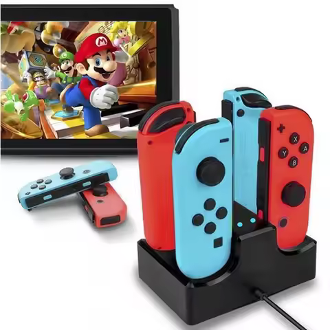 Joy-Con Charger Dock Station LED Charge Stand Holder With Micro USB Cable for Nintendo Switch Consol