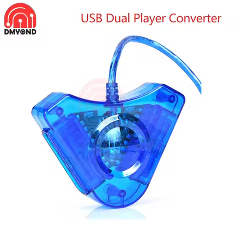 1 for 2 Game USB Dual Player Converter Adapter Cable For PS PS2 Dual Playstation 2 PC USB Game Contr