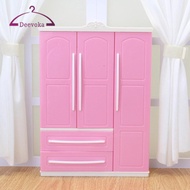 [deevoka] Mini Dollhouse Miniature Furniture Cupboard Closet Dolls Clothes Accessories