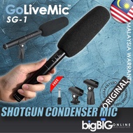GoLiveMic SG-1 Condenser Shotgun Microphone untuk interview live streaming Gaming dan Video Recordin