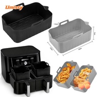 UMISTY Air Fryer Basket, Reusable Rectangle Air Fryer Baking Tray, Silicone Rectangle Basket Contain