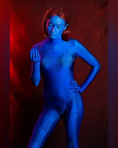 Halloween X-men Mystique Cosplay Costumes Raven Darkholme Suits Zentai Bodysuit Adults Woman