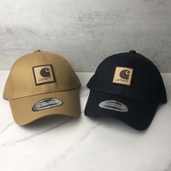 2023 Leather Label Velcro Embroidered Baseball Cap Retro Curved Brim / Flat Brim Cap Workwear