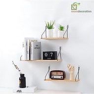 ROOMDECORATION Wooden Hanging Shelf Wall Mounted Floating Shelf Wooden Wall Grid