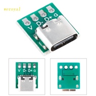 weroyal USB 3.1 Type-C Female Socket Connector Replacement 16 Pin Test PCB Board Adapter