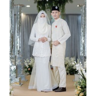 Bridal Set BAJU KRUNG ALMY OFF WHITE DAN CREAM | Nikah Kahwin |Tunang | Full set Kurung Moden LACE |