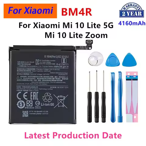 100% Orginal BM4R 4160mAh Battery For Xiaomi Mi 10 Lite 5G/Mi 10 Lite Zoom Phone Replacement Batteri