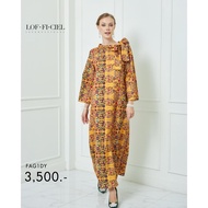 LOF-FI-CIEL Dress Palace Palace ชุดเดรสไปดินเนอร์ เดรสปาร์ตี้ เดรสยาว แขนยาว ทรงหลวม สีเหลือง FAG1DY