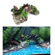 Aquarium Bridge Landscape Ornament Natural Decor Aquarium Resin Fish tank Hideout landscape Water pl