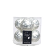 9140394 White Ice Lacquer Baubles glass (8 cm)-Christmas Bauble Tree Decoration Ball