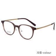 FIRADA Fashionable Comfortable Glasses Round Retro Pure Titanium Eyeglasses Optical Prescription Fra